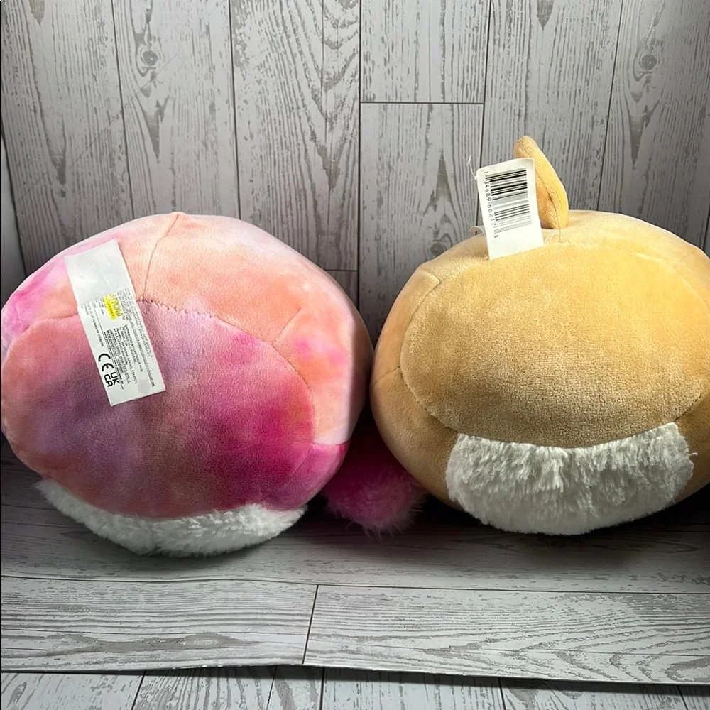 Squishmallow Pink Penguin and Tan Dog Plush Duo - slight damage see pictures - Picture 4 of 7
